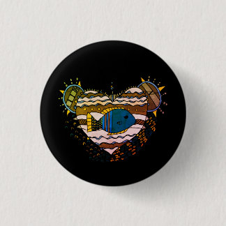 Fish Heart 3 Cm Round Badge