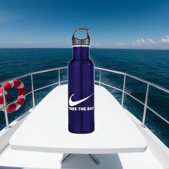 Fish Hook-Fisherman Core-Take the Bait 710 Ml Water Bottle (Fish Hook Take the Bait Fisherman Trend Fish Fishing Beach Summer For Him Water Bottle Father's Day)