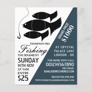 Fish & Hook, Fishing Tournament Event Advertising Flyer