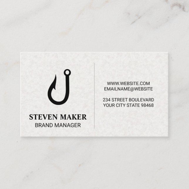 Fish Hook Logo | Boating Business Card (Front)