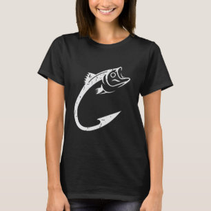 Fish Hook Minimal Art Cool Fishing Lover Art Lover T-Shirt