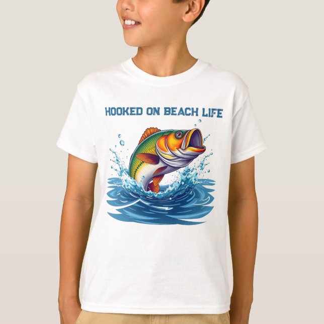 Fish-Hooked on Beach Life T-Shirt (Front)