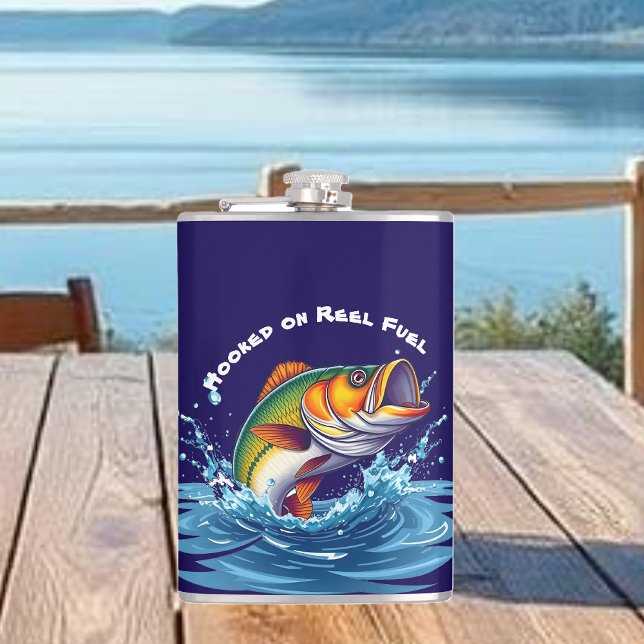 Fish-Hooked on Reel Fuel-Funny Hip Flask (Fish-Hooked on Reel Fuel-Funny Flask)