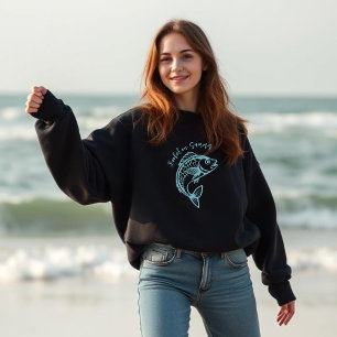 Fish-Hooked on Summer-light blue Sweatshirt