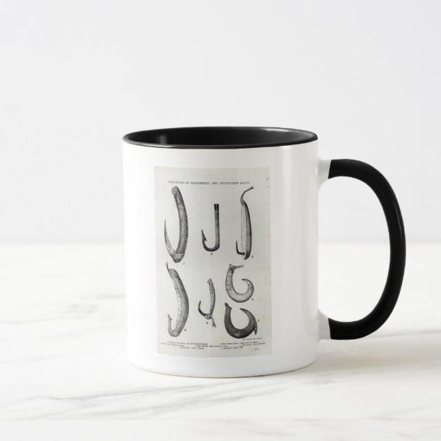 Fish-hooks of Prehistoric and Uncivilised Mug (Right)