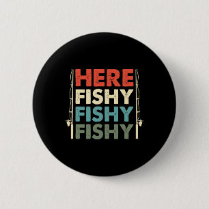 Fish Hunting Fishing Fishrod Fisherman 6 Cm Round Badge