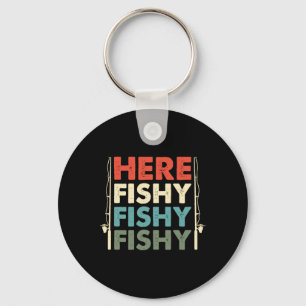 Fish Hunting Fishing Fishrod Fisherman Key Ring