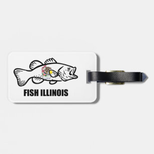 Fish Illinois Bass Luggage Tag