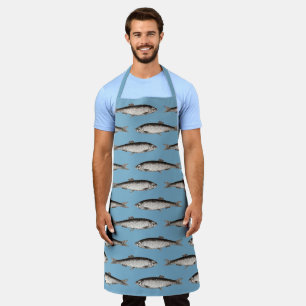 Fish Illustration Pattern in Color Apron