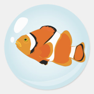 Fish in a Bubble Classic Round Sticker