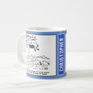 Fish in a Nest. Evolution Cartoon. Coffee Mug