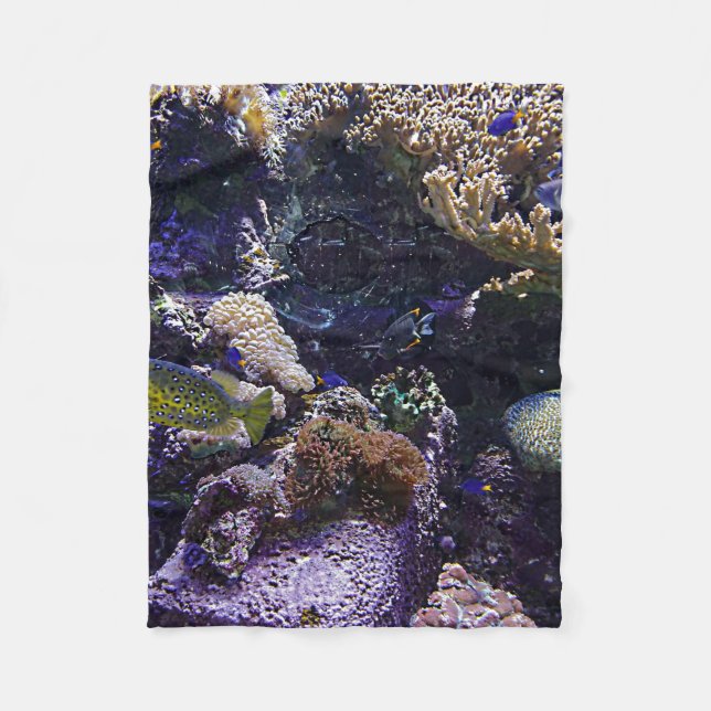 Fish in Coral Reef Fleece Blanket (Front)