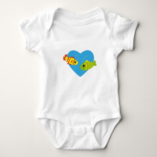 Fish in Love Baby Bodysuit (Front)