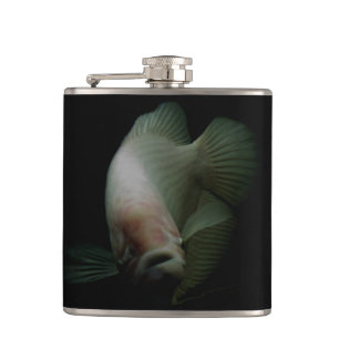 Fish in Tank Portrait Hip Flask