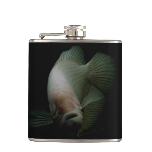 Fish in Tank Portrait Hip Flask (Front)