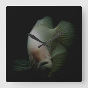 Fish in Tank Portrait Square Wall Clock