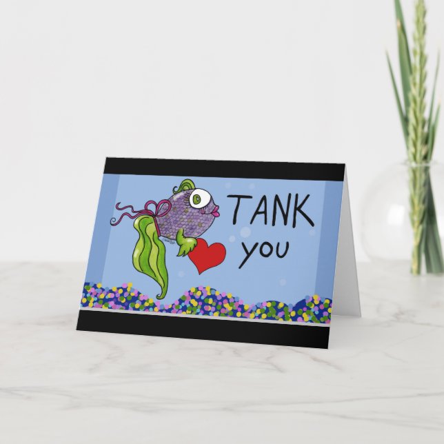 Fish in Tank-Thank You  Card (Front)
