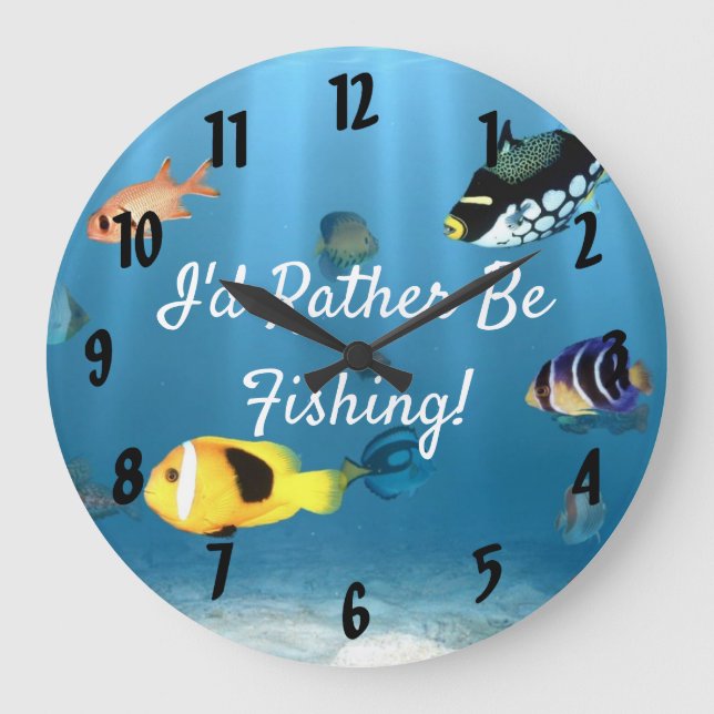 Fish In The Ocean   Large Clock (Front)
