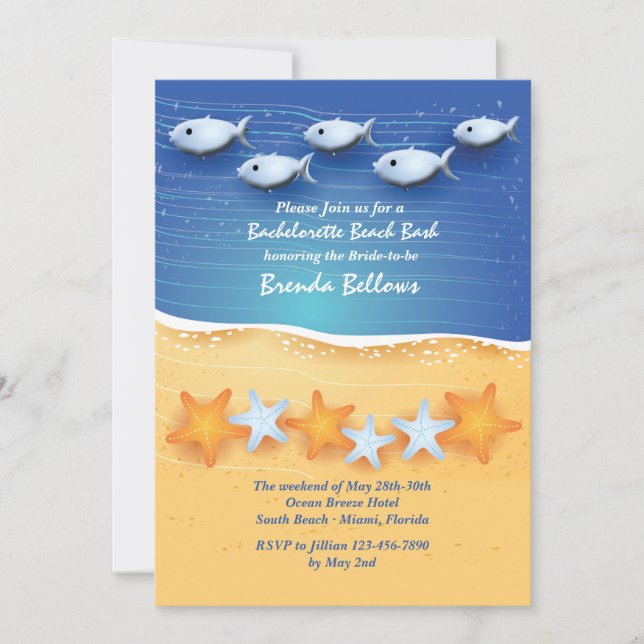 Fish in the Sea Bachelorette Party Invitation (Front)