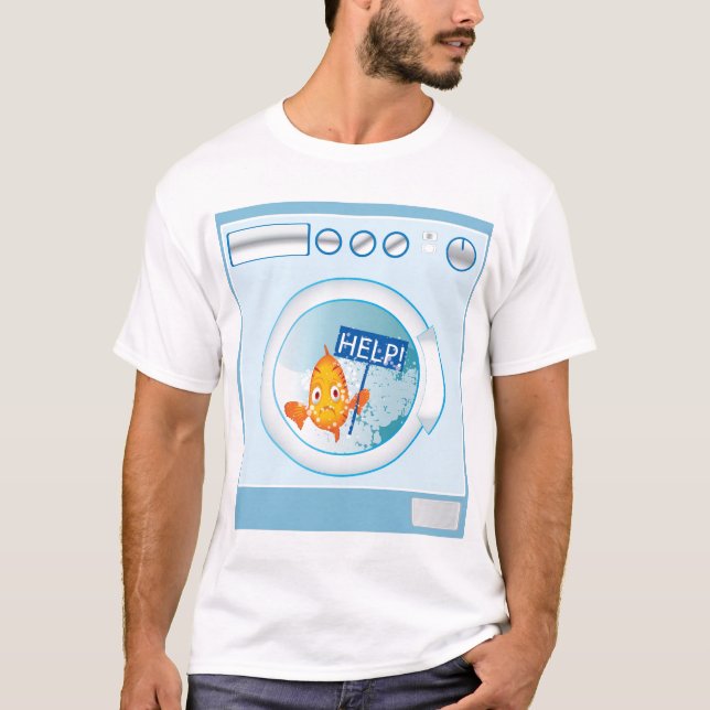 fish in washing machine t-shirt (Front)