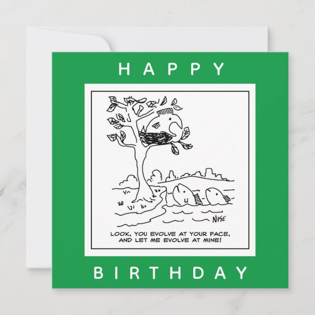 Fish is in a messed up a tree cartoon card (Front)