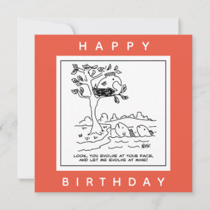 Fish is in a messed up a tree cartoon card