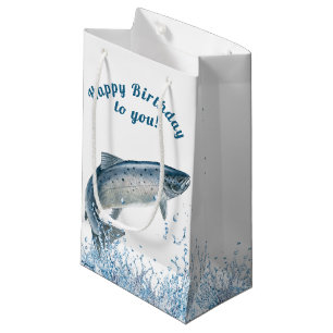 Fish Jumping Out Of Water Birthday Small Gift Bag
