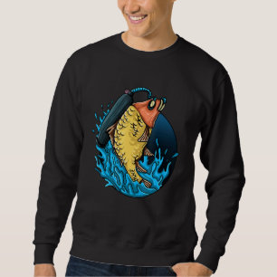 Fish Kids Diving Fisherman Goldfish Lake Sweatshirt