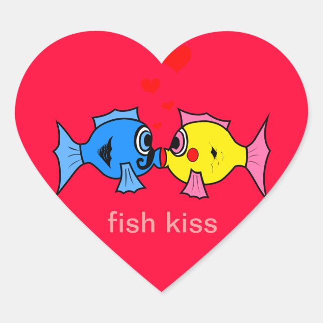 Fish Kiss heart Sticker (Front)