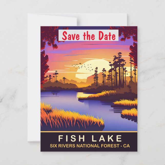 Fish Lake California Forest Wedding Invitation (Front)