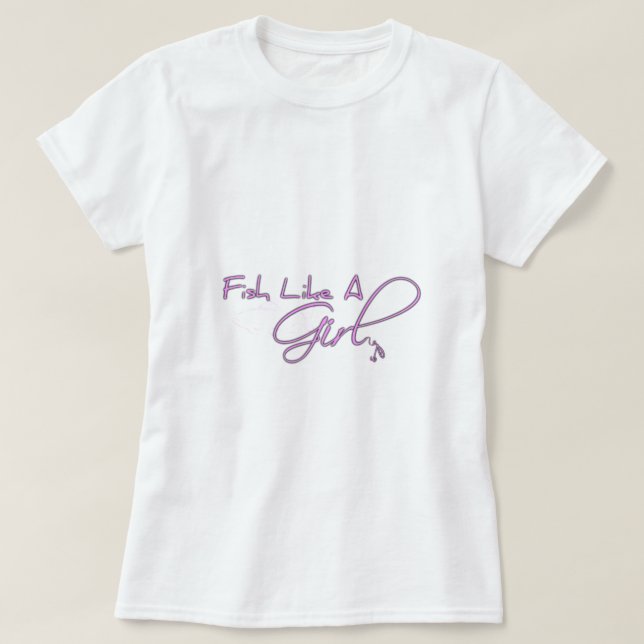 Fish Like A Girl (Salmon) T-Shirt (Design Front)