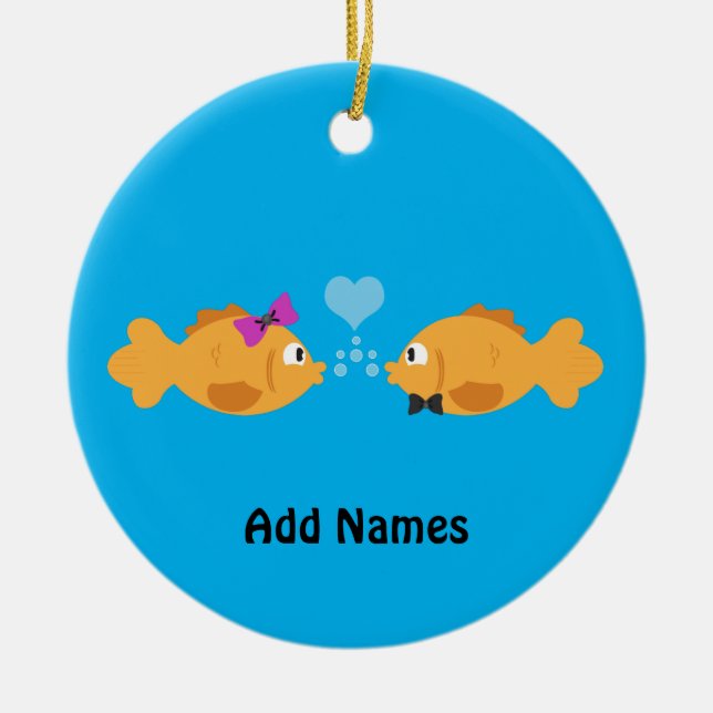 fish love ceramic tree decoration (Front)