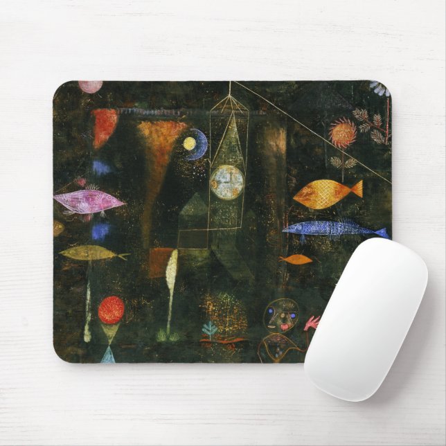Fish Magic, 1925 by Paul Klee Mouse Mat (With Mouse)