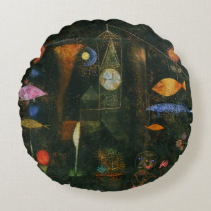 Fish Magic - Paul Klee Round Cushion