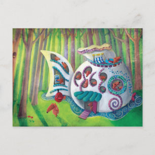 Fish Magical  Mansion in the Forest Postcard