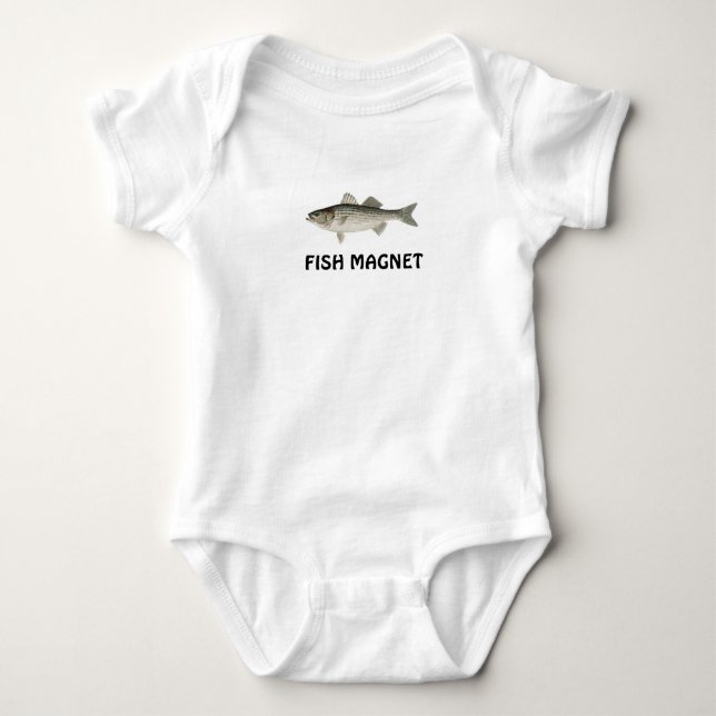 Fish Magnet baby undershirt Bodysuit (Front)
