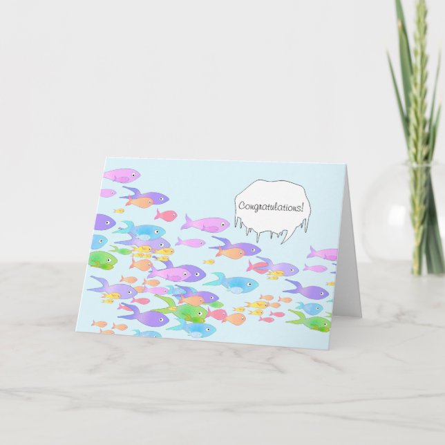 Fish Marine Biologist Graduation Congratulations Card (Front)