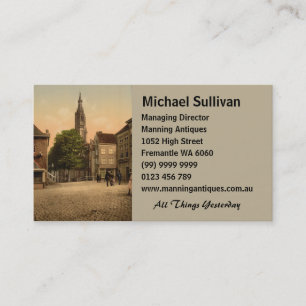 Fish Market and New Church, Delft, Netherlands Business Card