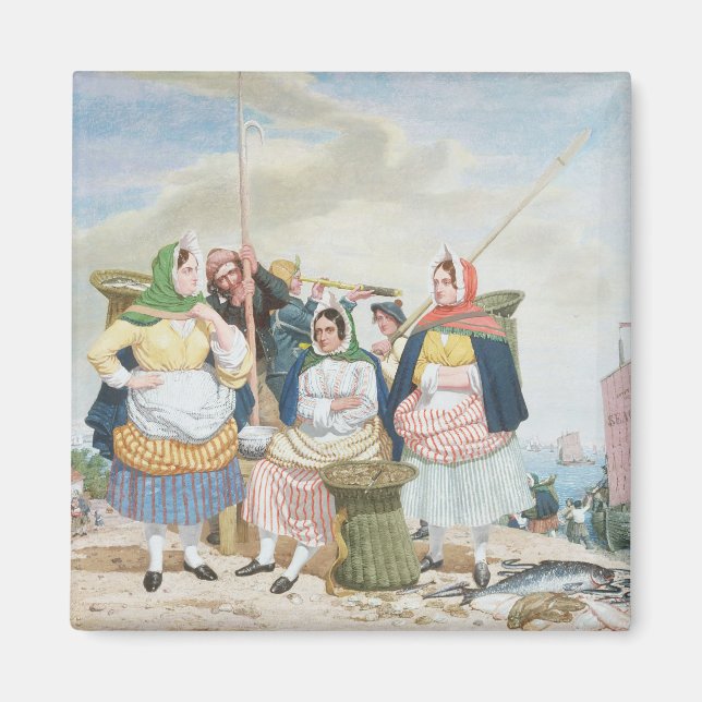 Fish Market by the Sea, c.1860 (oil on canvas) Magnet (Front)