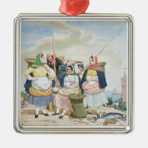 Fish Market by the Sea, c.1860 (oil on canvas) Metal Tree Decoration