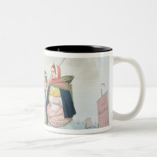 Fish Market by the Sea, c.1860 (oil on canvas) Two-Tone Coffee Mug