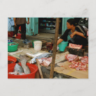 Fish Market Kalimantan near Pangkalanbun Postcard
