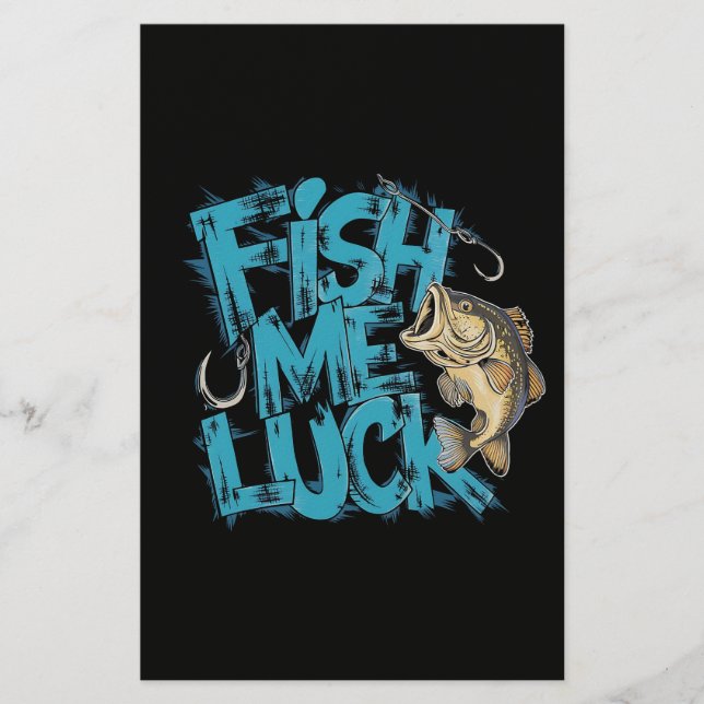 Fish Me Luck Graffiti Bass Art Stationery (Front)