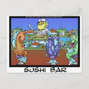 Fish Meet Markets AKA Sushi Bar Funny Gifts & Card