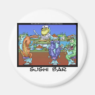 Fish Meet Markets AKA Sushi Bar Funny Gifts & Card Magnet