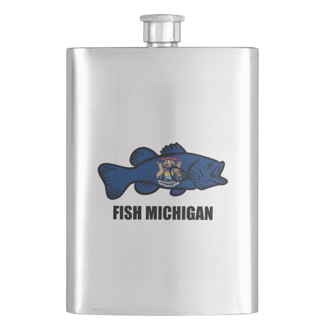 Fish Michigan Hip Flask (Front)