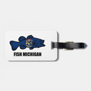 Fish Michigan Luggage Tag