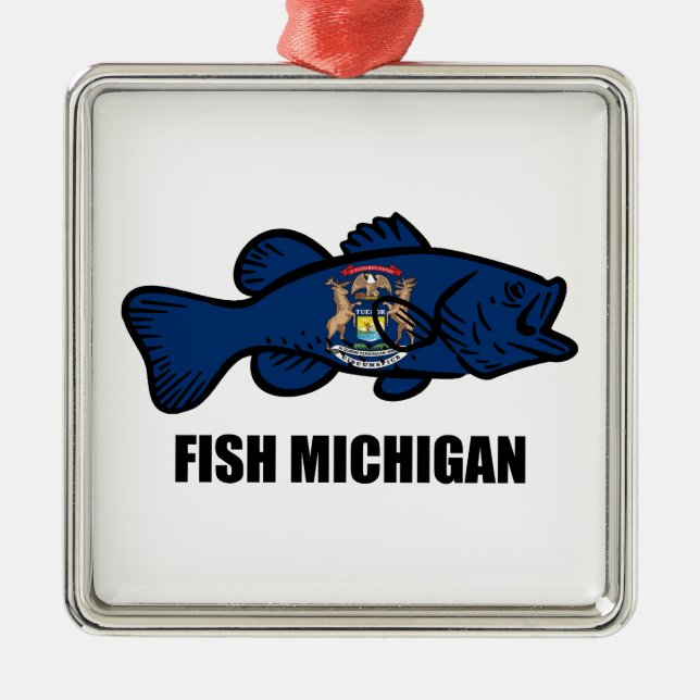 Fish Michigan Metal Tree Decoration (Front)