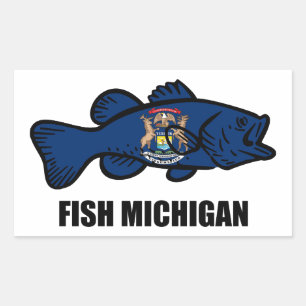 Fish Michigan Rectangular Sticker