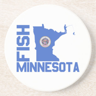 Fish Minnesota State Outline Coaster